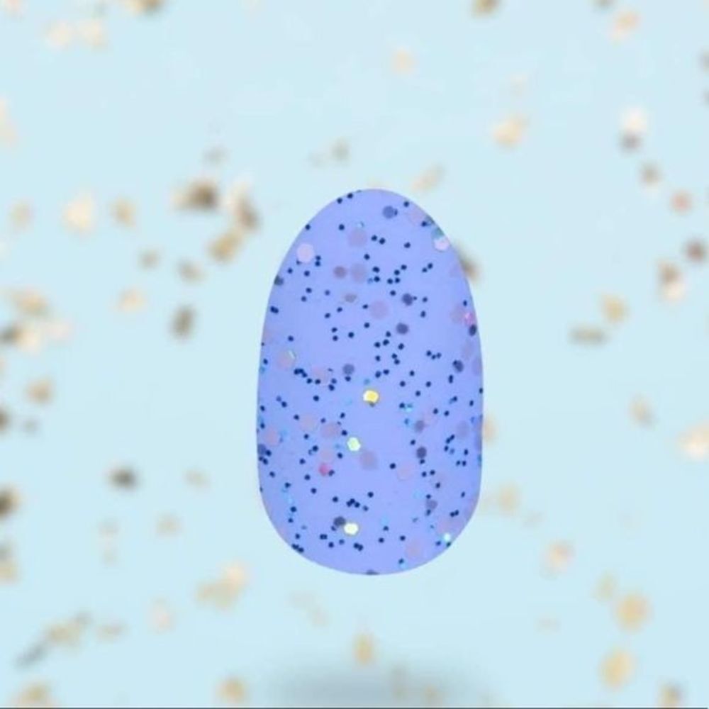 Color Street | Sky High, sheer azure shade, silver/blue glitter nail strip - Picture 6 of 6